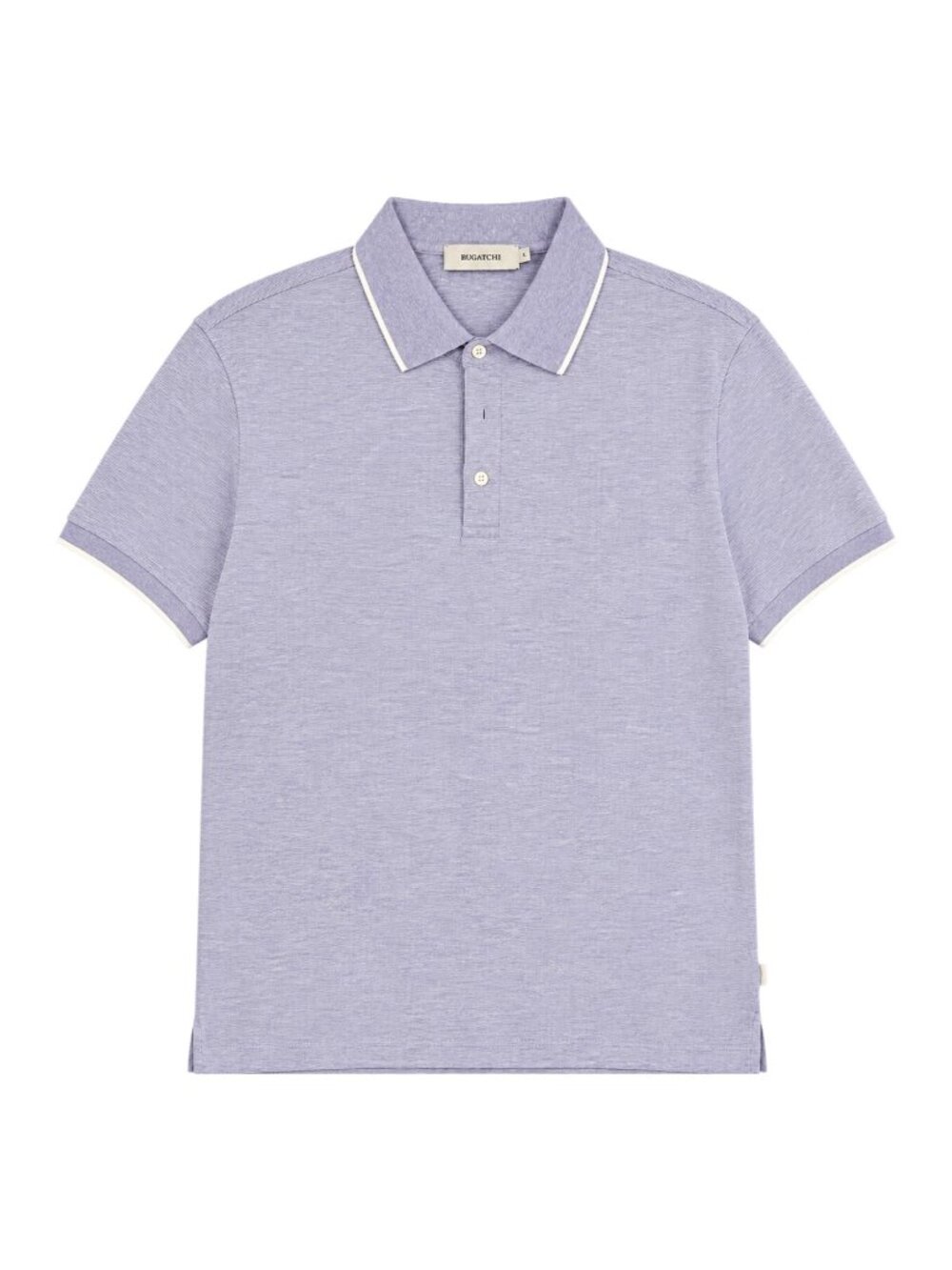 Bugatchi Lavender Purple Polo Shirt White Tipped Collar Short Sleeve L NWT